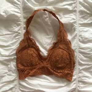 Burnt Orange Lacey Halter Bralette